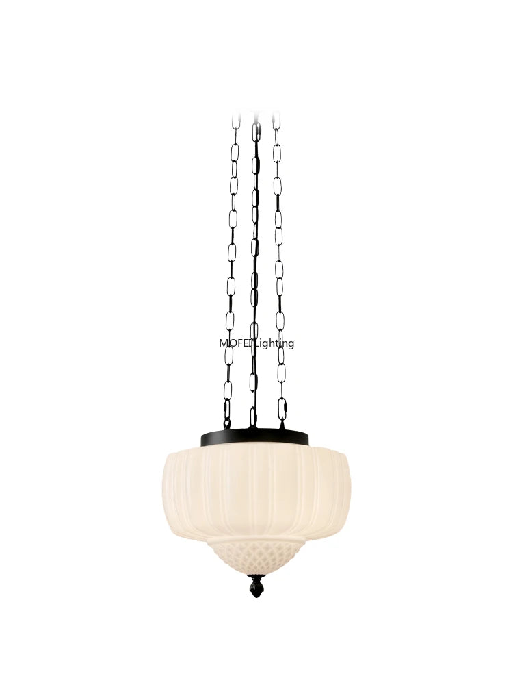 lampe suspendue moderne blanc noir texture pointillisme chaînes facile chambre salon