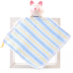 serviette coton rayée bleu clair vert rose jaune rapide absorption douce face salle bain