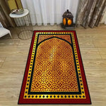 tapis geométrique traditionnel marron jaune bleu marine blanc 60x40cm 120x80cm