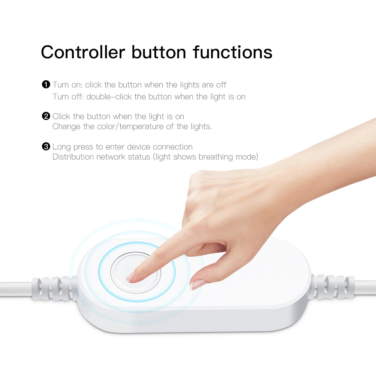 ruban led blanc adhésif dimmable wifi zigbee tuya alexa controleur moderne minimaliste