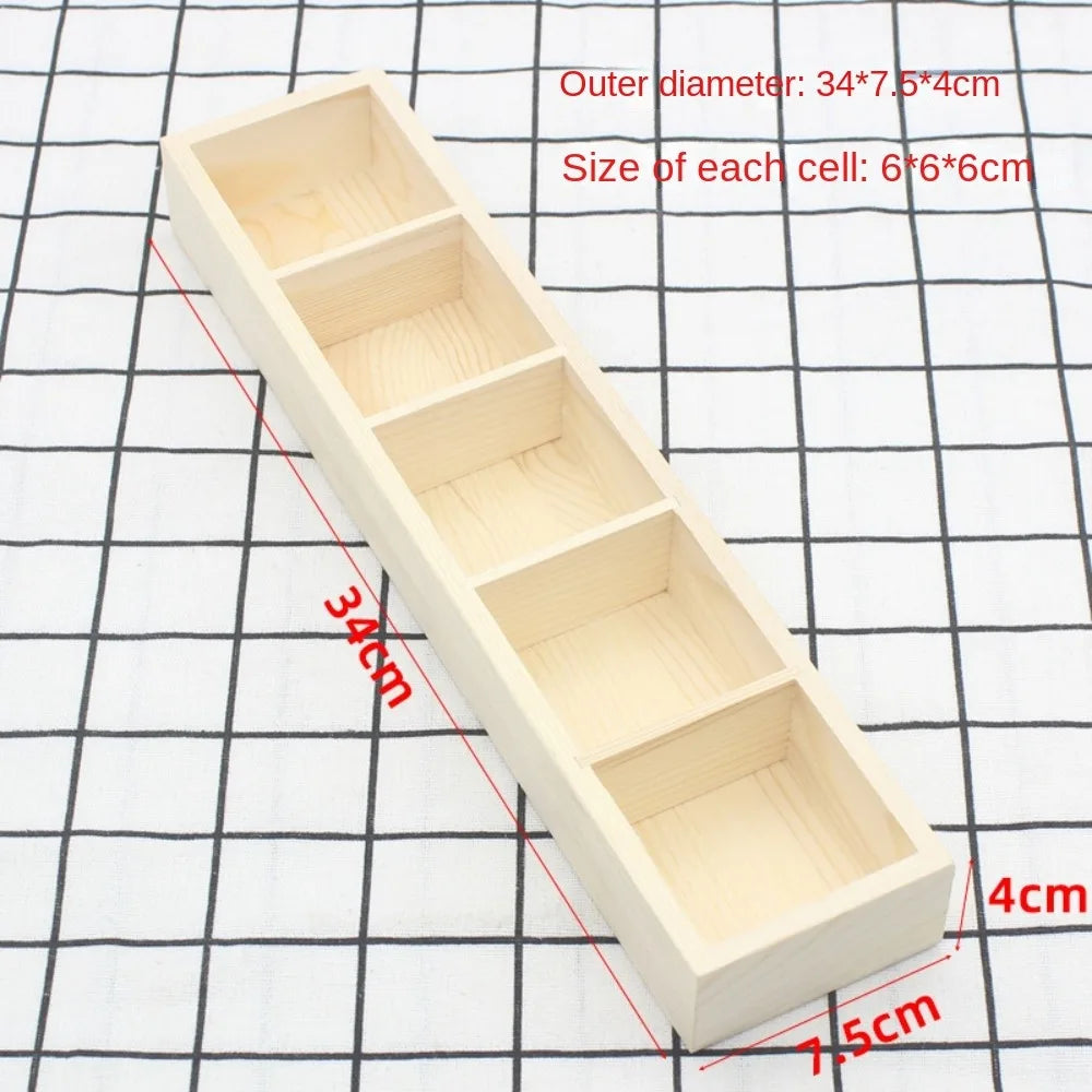 boîtes compartiments bois naturel minimaliste compartiments divisés grain bois rangement rustique tri articles divers