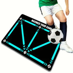 tapis entraînement football sportif lignes flèches turquoises noires dimension 900x600mm bandes élastiques ballon