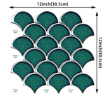 carreaux muraux adhésifs 3d résistants l'eau vert foncé gris rose poisson moderne décoratifrollable