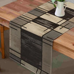 nappe moderne géométrique polyester beige marron noir gris texturée abstraite cuisine salon