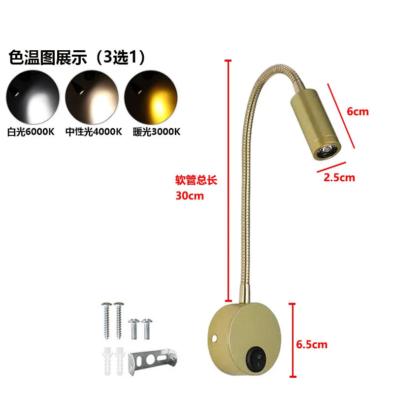 lampe murale led bras articulé tête orientable moderne minimaliste noir blanc argenté doré chambre