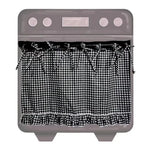 tablier cuisine vintage noir blanc rubans carreaux frange opacité rustiqueversible