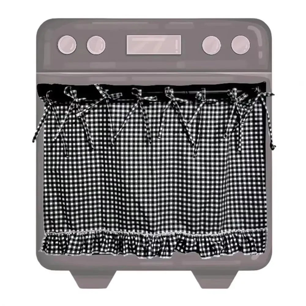 tablier cuisine vintage noir blanc rubans carreaux frange opacité rustiqueversible
