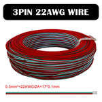 câble électrique flexible led 22awg 1m 5m 10m 2pin 3pin 5pin 6pin rouge blanc