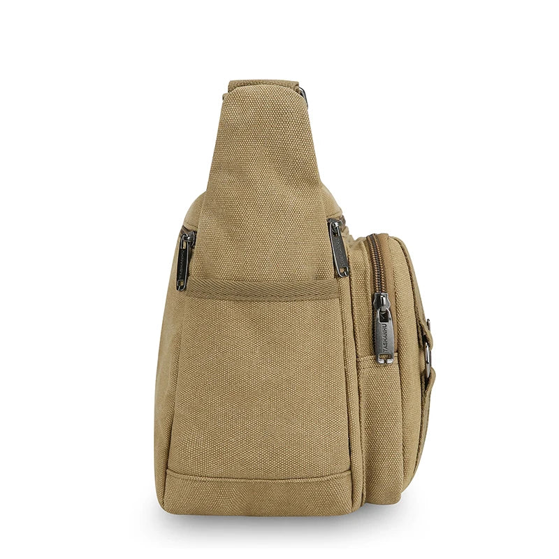 sac bandoulière toile noir beige moderne pratique poche zippée intérieure chargeur tablette portefeuille