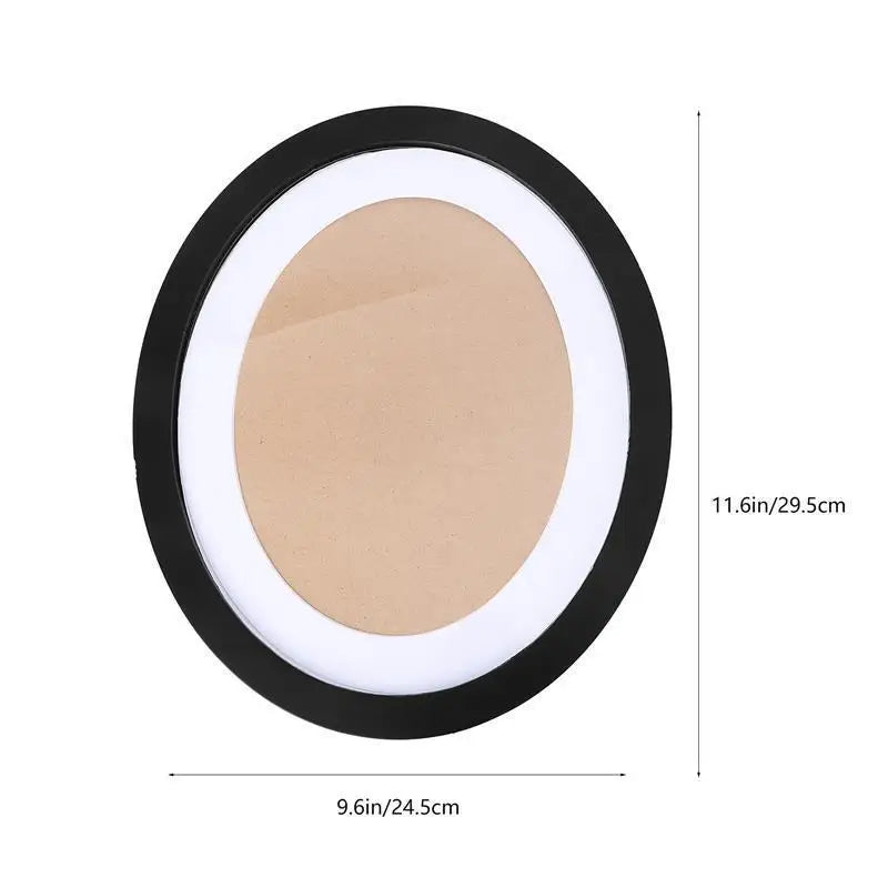 Cadre photo ovale bois moderne noir beige blanc plaque protection