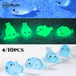 figurines baleines blancs translucides cartoon yeux narines ornement bricolage accessoires jardin nocturne lueur