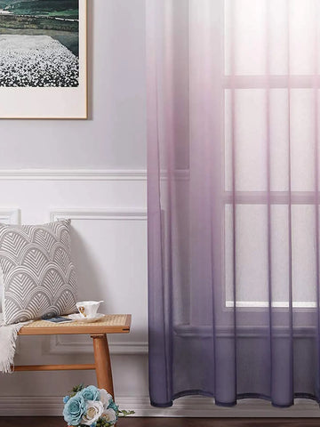 rideau violet blanc polyester moderne transparent chambre salonhôtel
