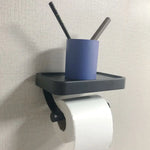 porte papier toilette étagère intégrée moderne minimaliste adhésif blanc noir gris