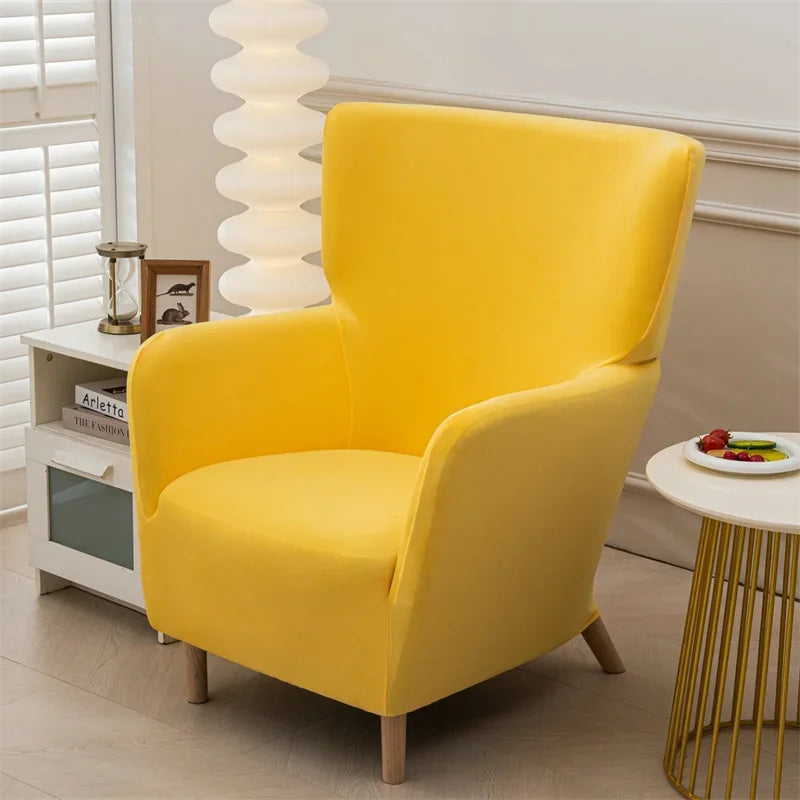 Housse fauteuil velours beige clair moderne canapé place lavable machine restaurant
