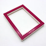 cadre photo floral transparent diy enfantin couleurs vives rose fuchsia vert orange violet