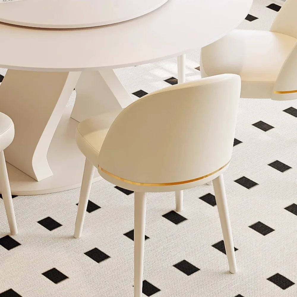table manger ronde blanche moderne chaises minimaliste intérieur bois blanc
