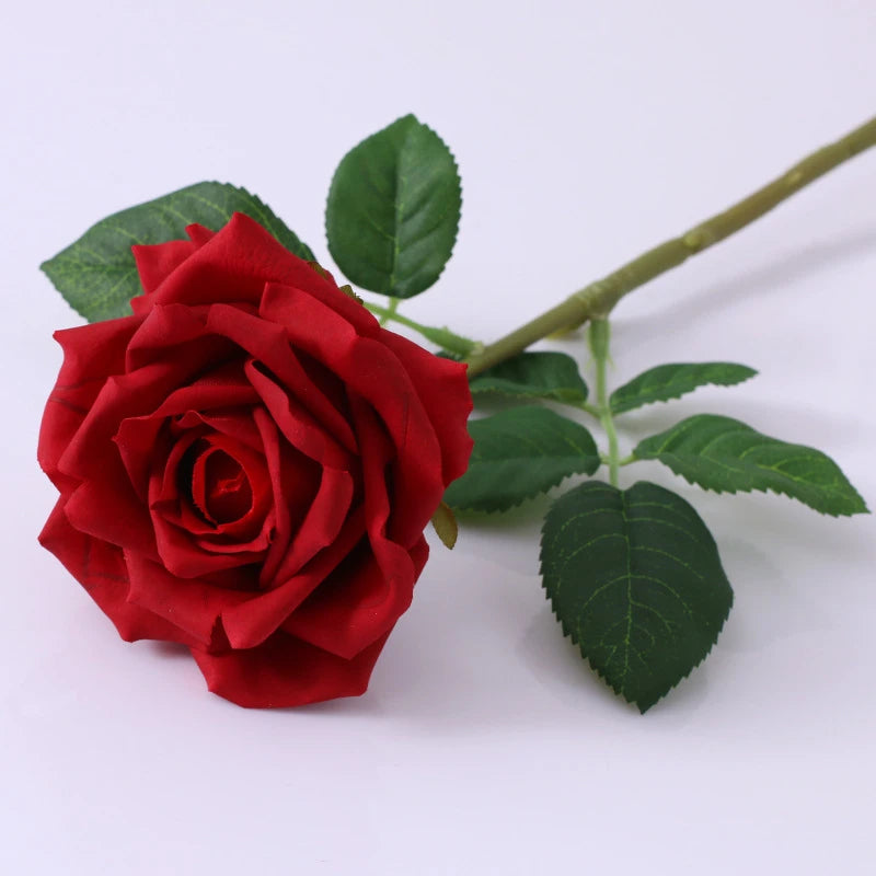 fleur artificielle rose réaliste décoration maison mariage anniversaire baby shower rouge blancheclair