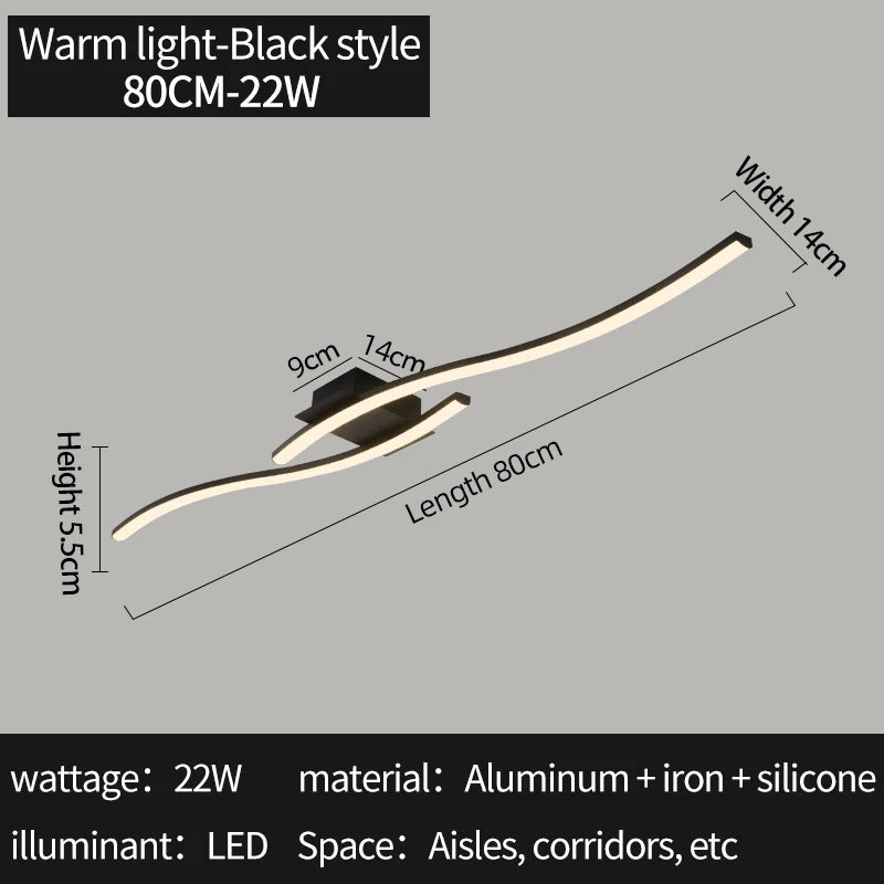 lampe led moderne aluminium noir blanc contemporain cuisine salon chambre