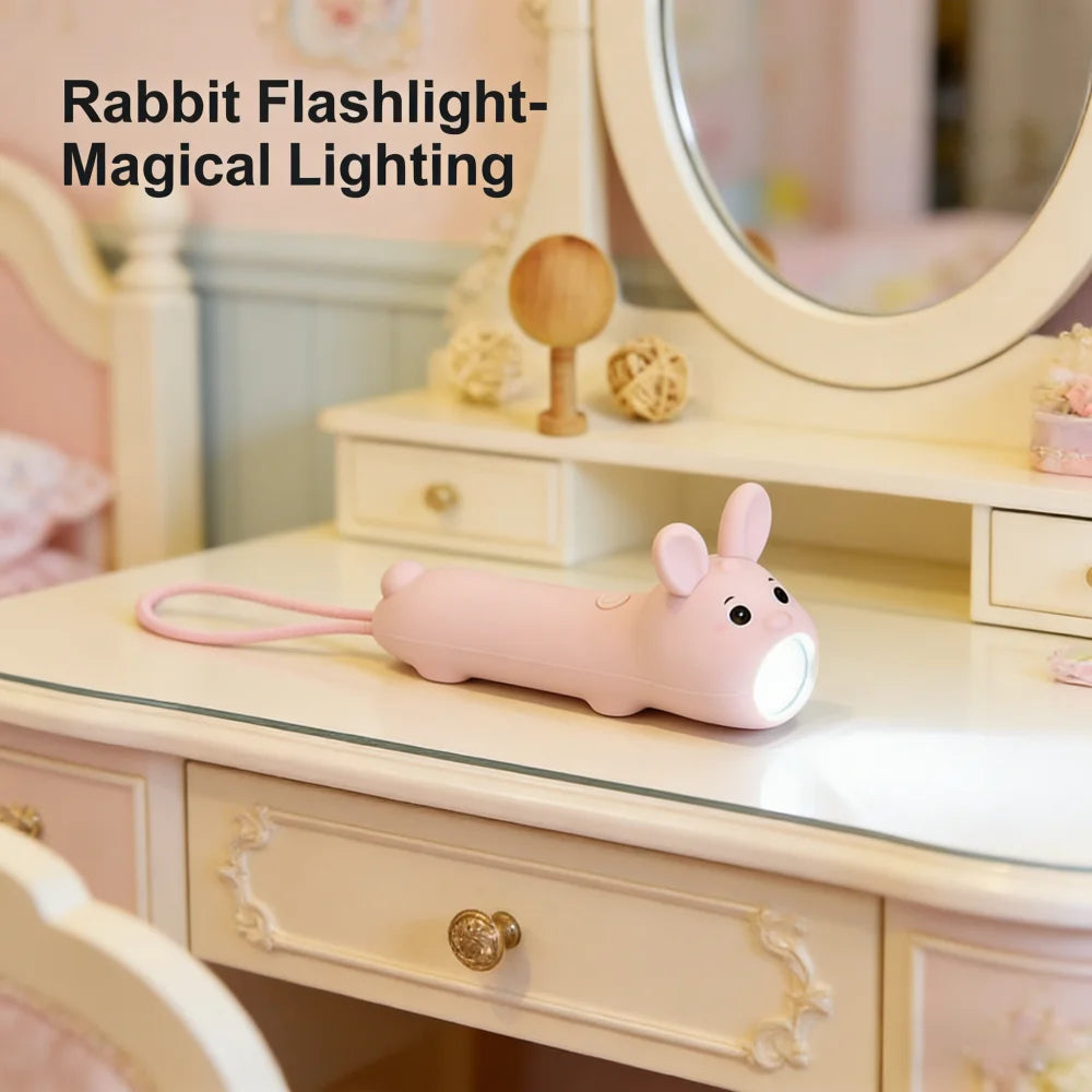lampe torche rechargeable usb animée verte blanche rose grise lézard lapin tortue enfantine portableextérieur