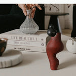 sculpture abstraite moderne rouge noir minimaliste décoration intérieure artistique contemporaine