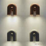 applique murale led moderne minimaliste gris noir marron deux lumières fixée mur chambre salon
