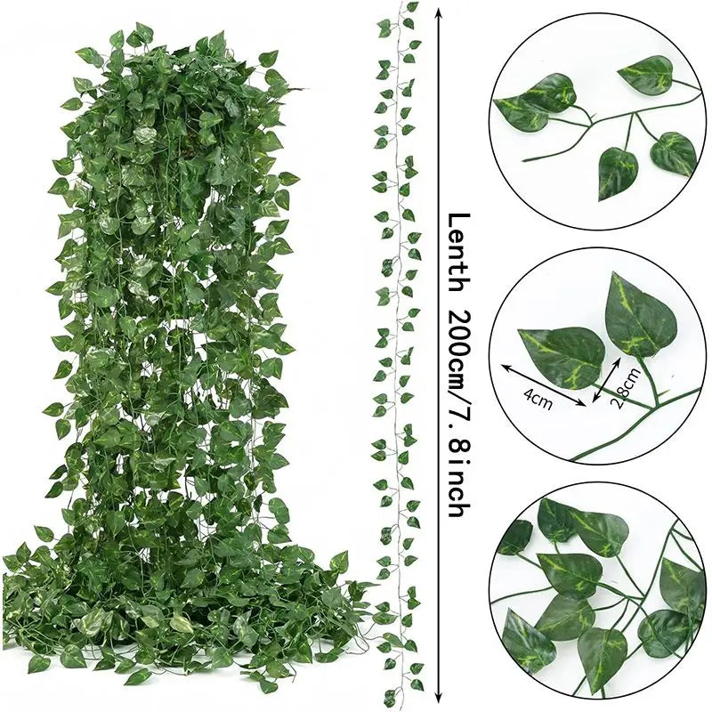 guirlande artificielle feuilles vertes vigne moderne décoration intérieure accrochable bricolage mariage festives