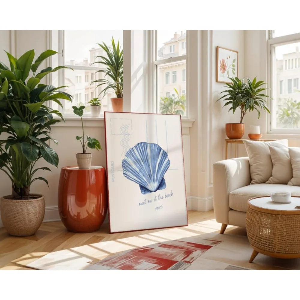 toile art mural décor salle bain bikini bleu texte dolce vita côtier