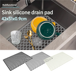 tapis drainage silicone coquillage moderne gris fond évier résistant rayures epais