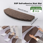tapis auto adhésifs escalier gris beige marron rayures horizontales moderne antidérapants intérieur 60x24cm