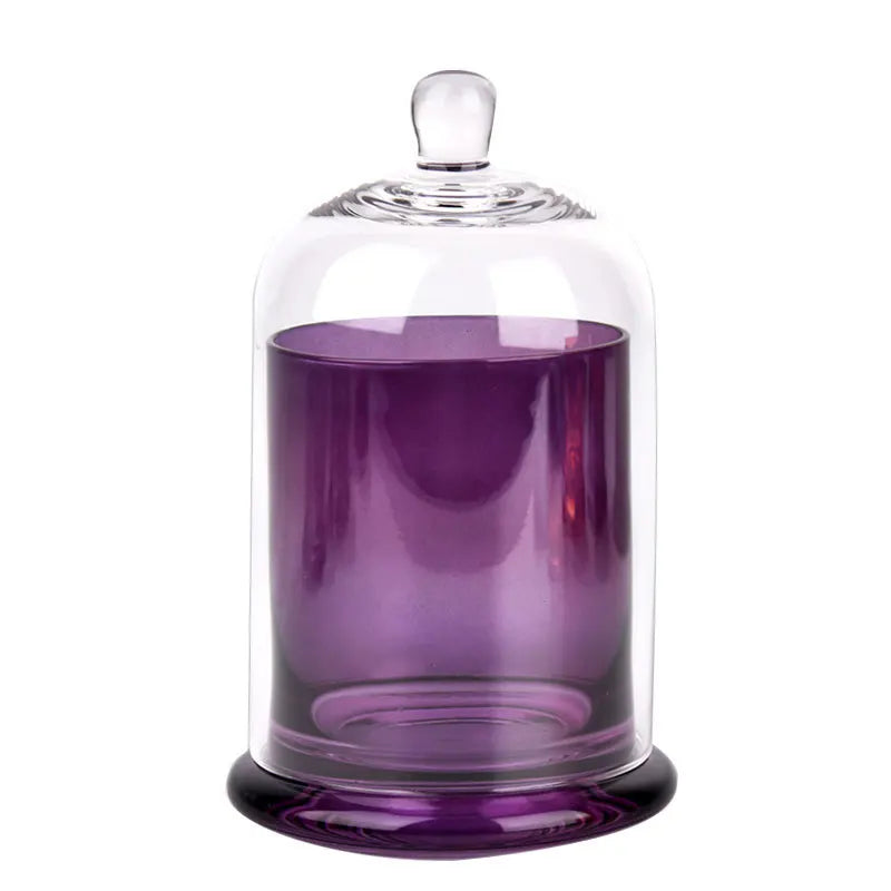 cloches verre moderne argenté violet rose vert transparentes
