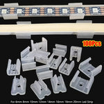 clips fixation ruban led transparent plat lisse pratique 6mm 8mm 10mm 12mm 14mm 16mm