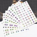 autocollants yeux stylisés multicolores dessin animé adhésifs argile polymère ultra légères diy bricolage travaux