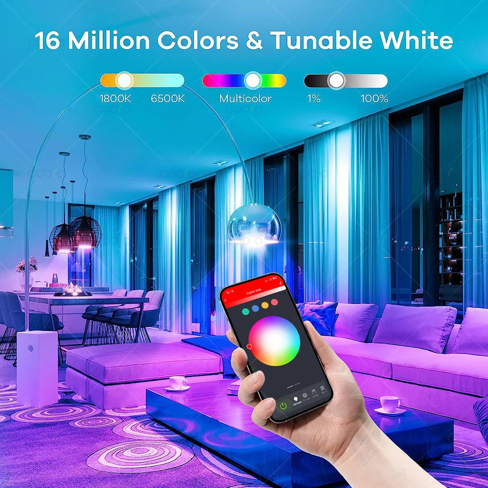 Ampoule LED intelligente blanc moderne culot E27 WiFi ZigBee 50000h SmartThings Alexa Google Assistant