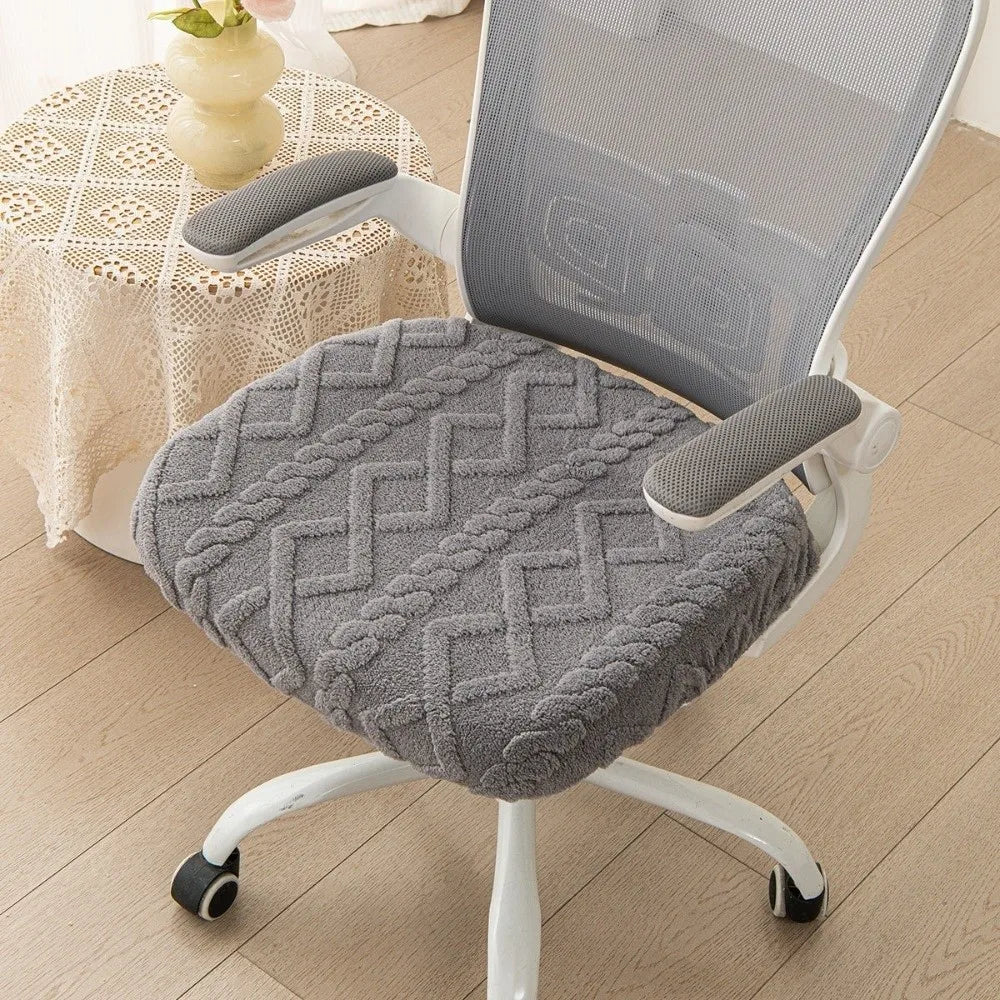 coussin chaise moderne zigzag bleu clair gris vert pastel polyester antidérapant extensible