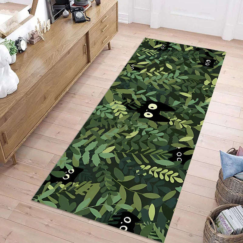 tapis moderne vert feuilles fleurs chambre prière extérieur commercialisation lavage mécanique polyester polypropylène