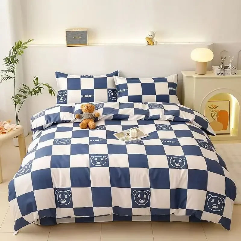 Vue rapprochée du tissu polyester coton de la housse de couette