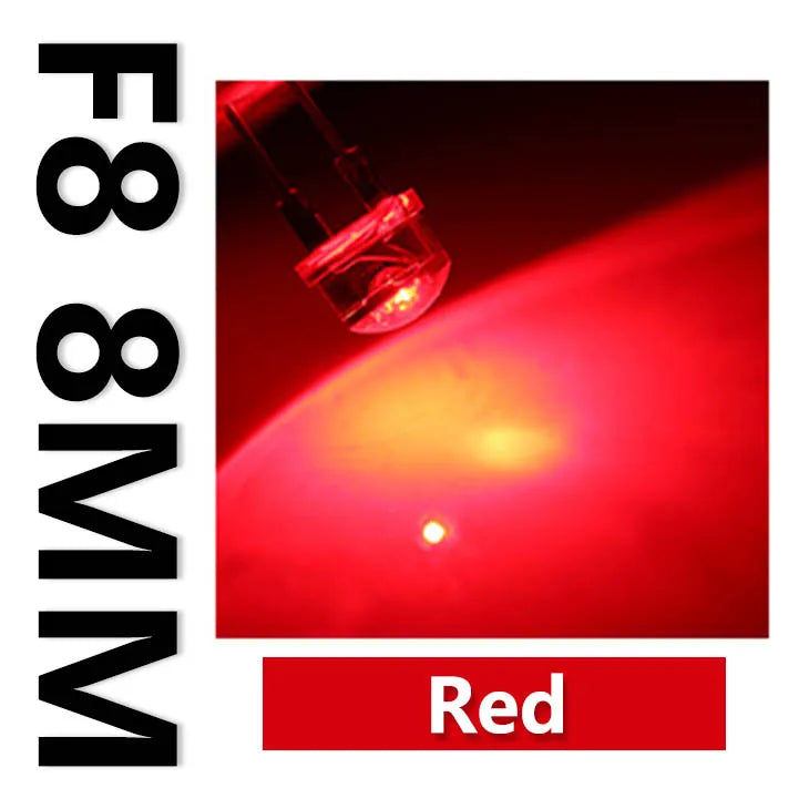 diode led 8mm chapeau paille rouge bleu jaune vert rose blanc chaud décoration