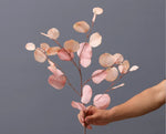 décoration intérieure branche artificielle feuilles ovales multicolore naturelle extérieur automne verte rose bleue orangée