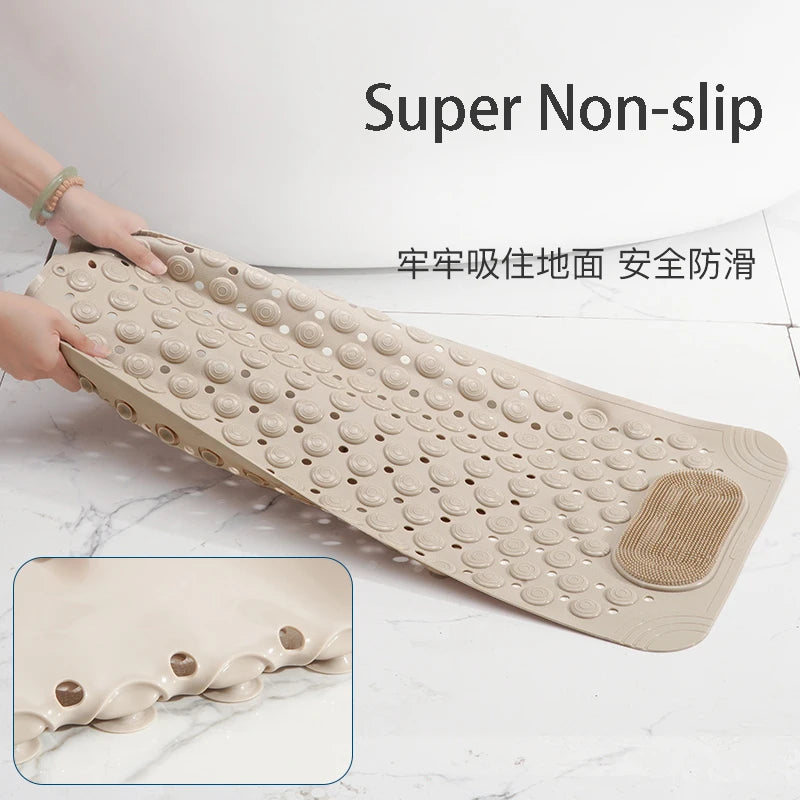 Tapis de bain gris foncé avec effet massage des pieds