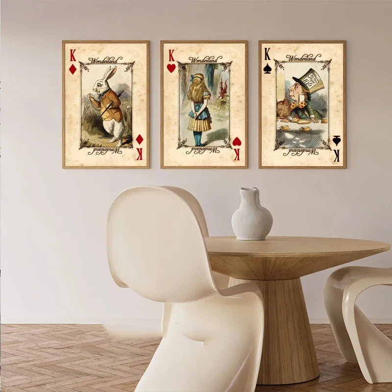 affiche toile vintage alice pays merveilles décoration salon rétro classique