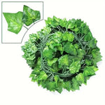 guirlande végétale artificielle feuilles vertes ovales moderne décoration extérieure maison jardin mariage fête