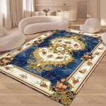 tapis floral baroque orné bleu blanc doré rose violet classique moderne chambre salon extérieur