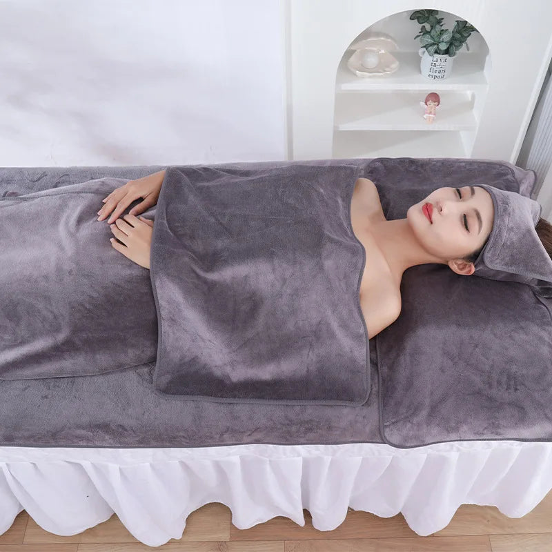 serviette massage velours doux gris beige vert bleu moderne absorbante microfibre lavable machine set