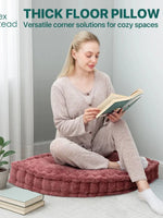 coussin sol épais marron foncé beige gris chenille doux moderne tridimensionnel adaptable