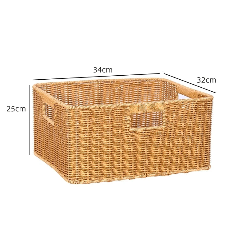panier rangement rotin marron clair rustique salle bain salon