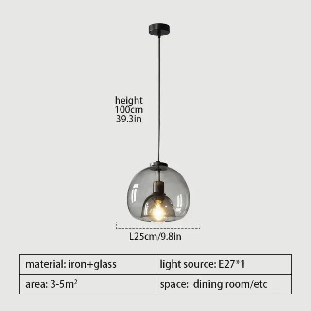 suspension lumineuse moderne transparente sphérique brillante éclairage minimaliste chambre salonhôtel