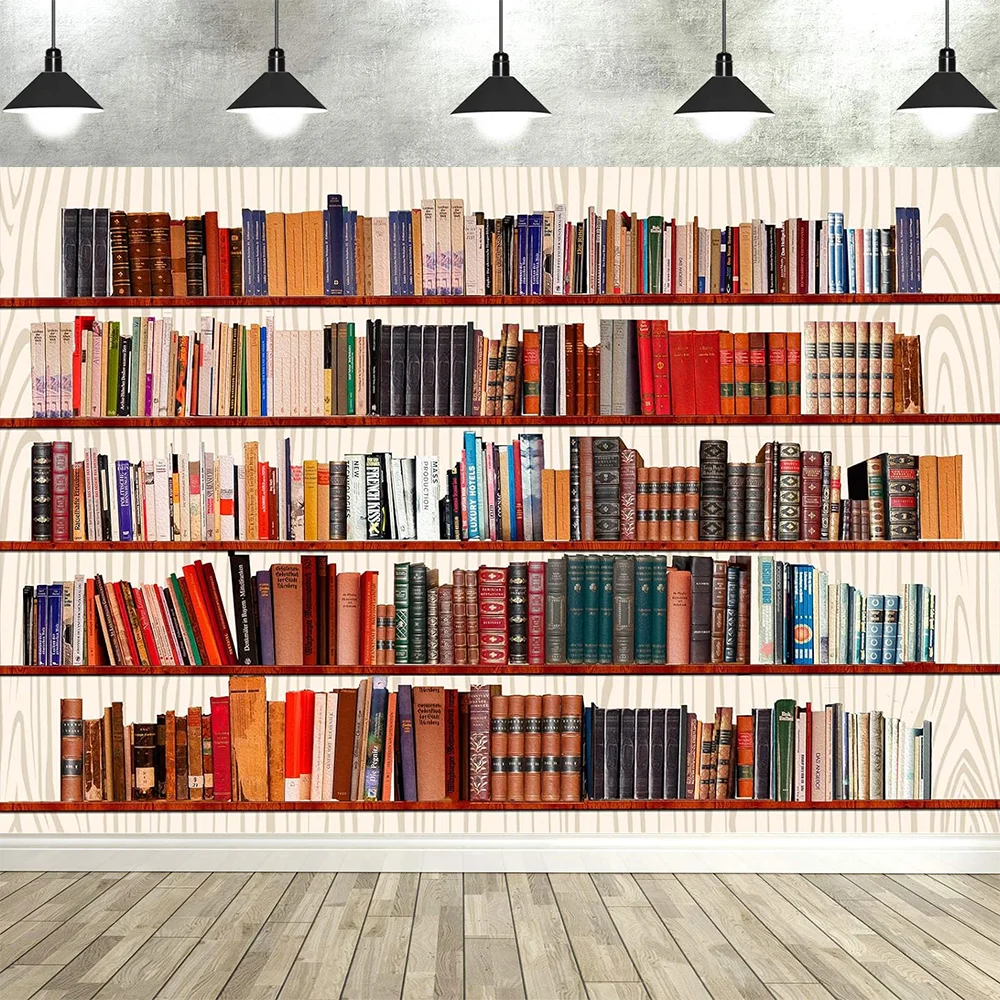 bibliothèque murale moderne rayées couleurs vives livres décorative grande taille