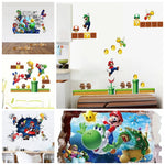 stickers muraux 3d super mario personnages cartoon bleu rouge vert jaune