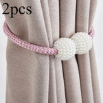 boucle rideau blanches tissu coton moderne gris rose bleu vertDecorationAdhesif2PCS