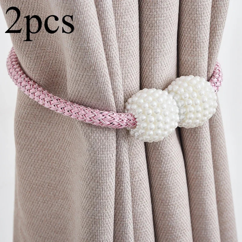 boucle rideau blanches tissu coton moderne gris rose bleu vertDecorationAdhesif2PCS